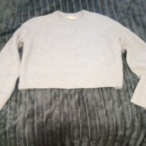 American Eagle Outfitters Light Gray Crew Neck Sweater